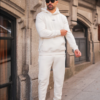 Nextage Slogan Cream Cotton Fleece Tracksuit - Image 4